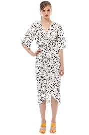 Friend of Audrey - Lucie Polka Dot Wrap Dress - White - Front