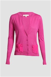 Oroton Fuchsia Pink Cardigan with Pockets