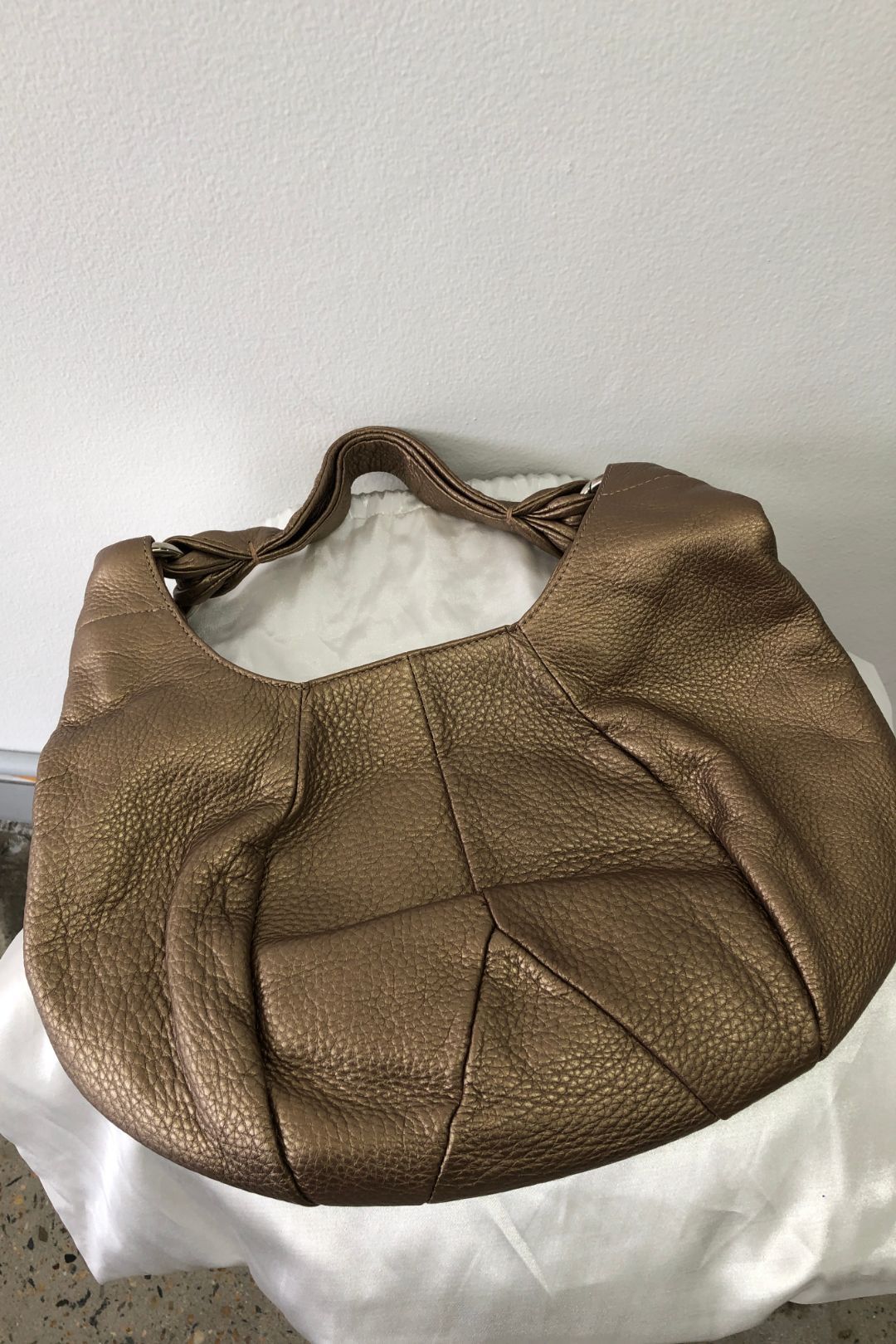 Buy Bronze Leather Hobo Shoulder Bag Furla GlamCorner