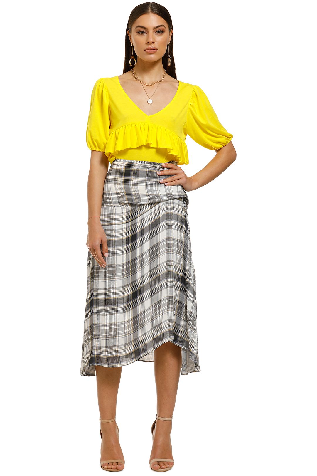 FWRD-The-Label-Rafi-Skirt-Spring-Plaid-Front