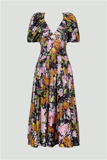 knee length dresses for ladies Topshop Summer Floral Midi Dress main image 1