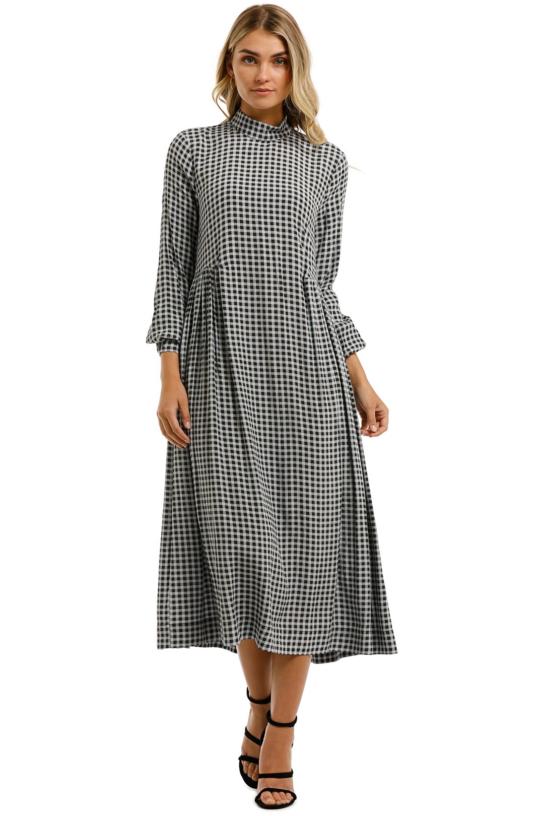 knee length dresses for ladies Fluid Crepe Wrap Midi Dress