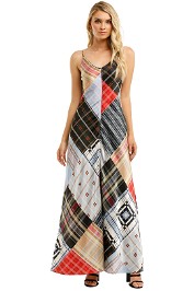 Ganni-Silk-Stretch-Satin-Sleeveless-Long-Dress-Forever-Blue-Front