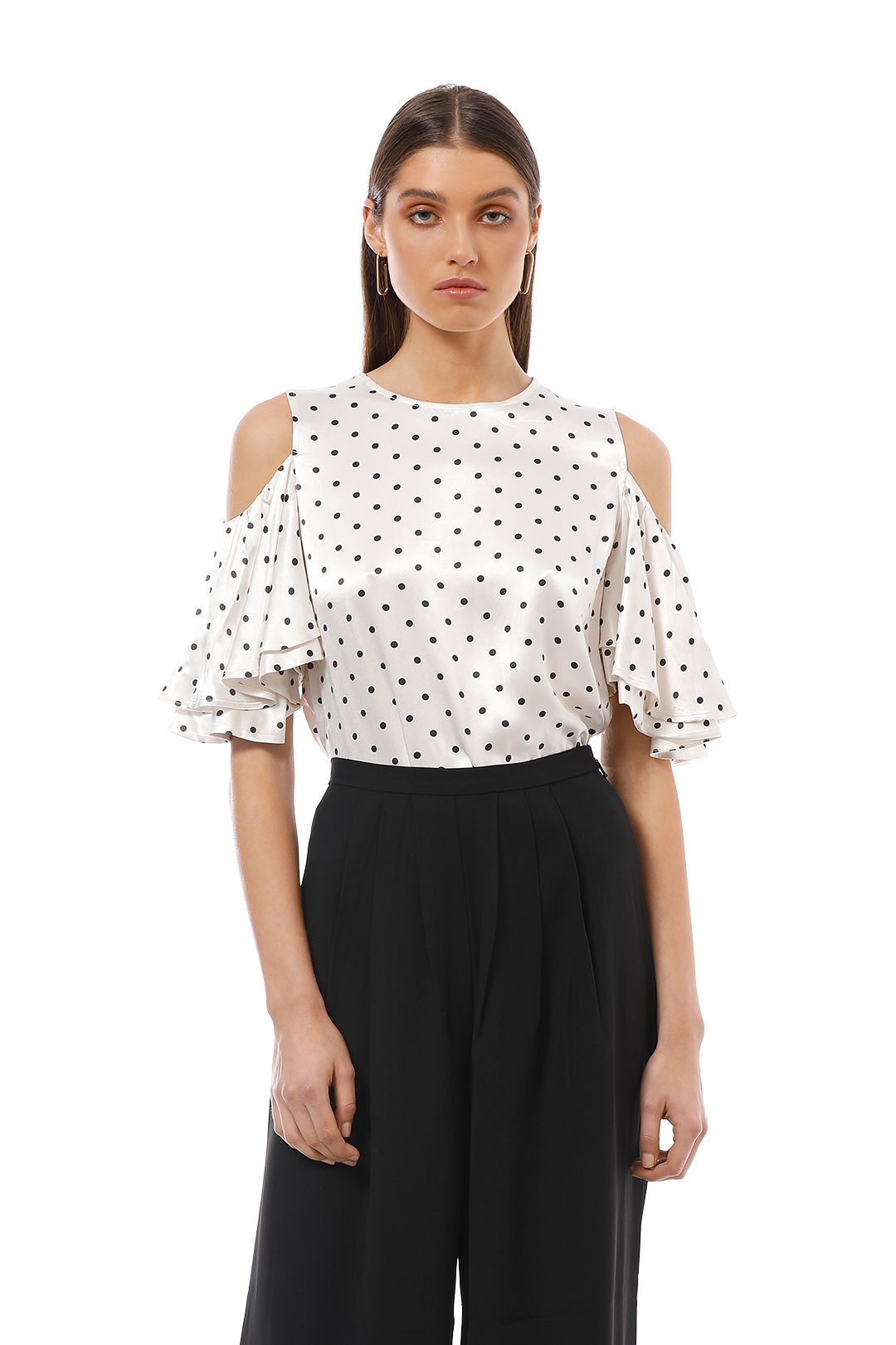 Leclair Cold Shoulder Blouse by Ganni for Hire