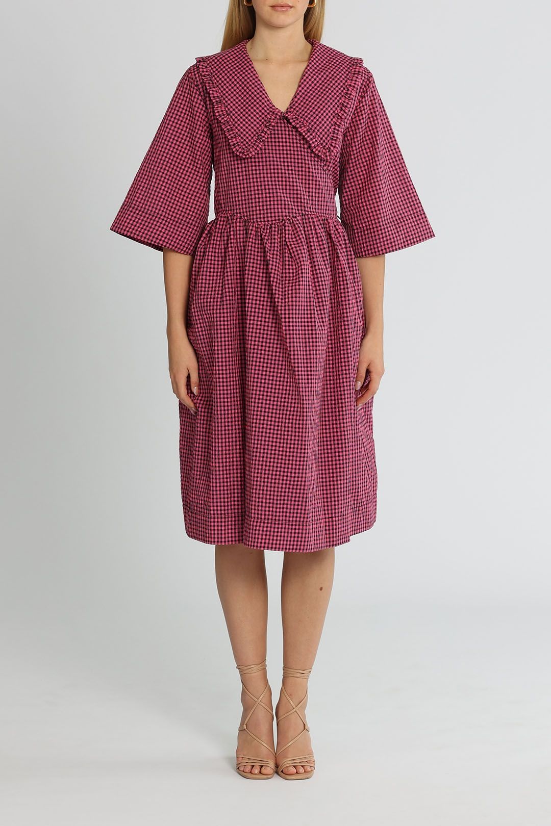 Ganni gingham clearance dress