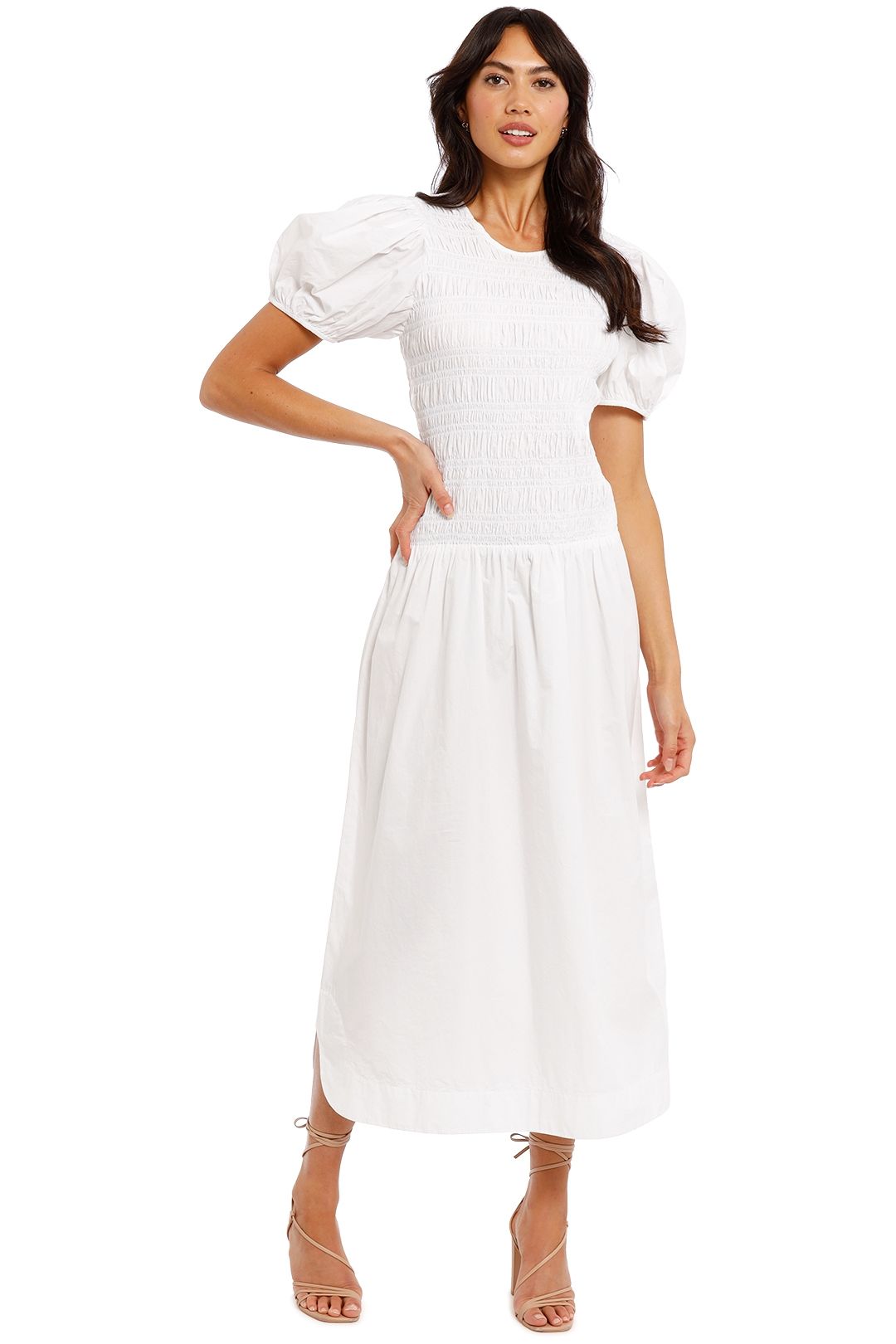 White ganni dress new arrivals