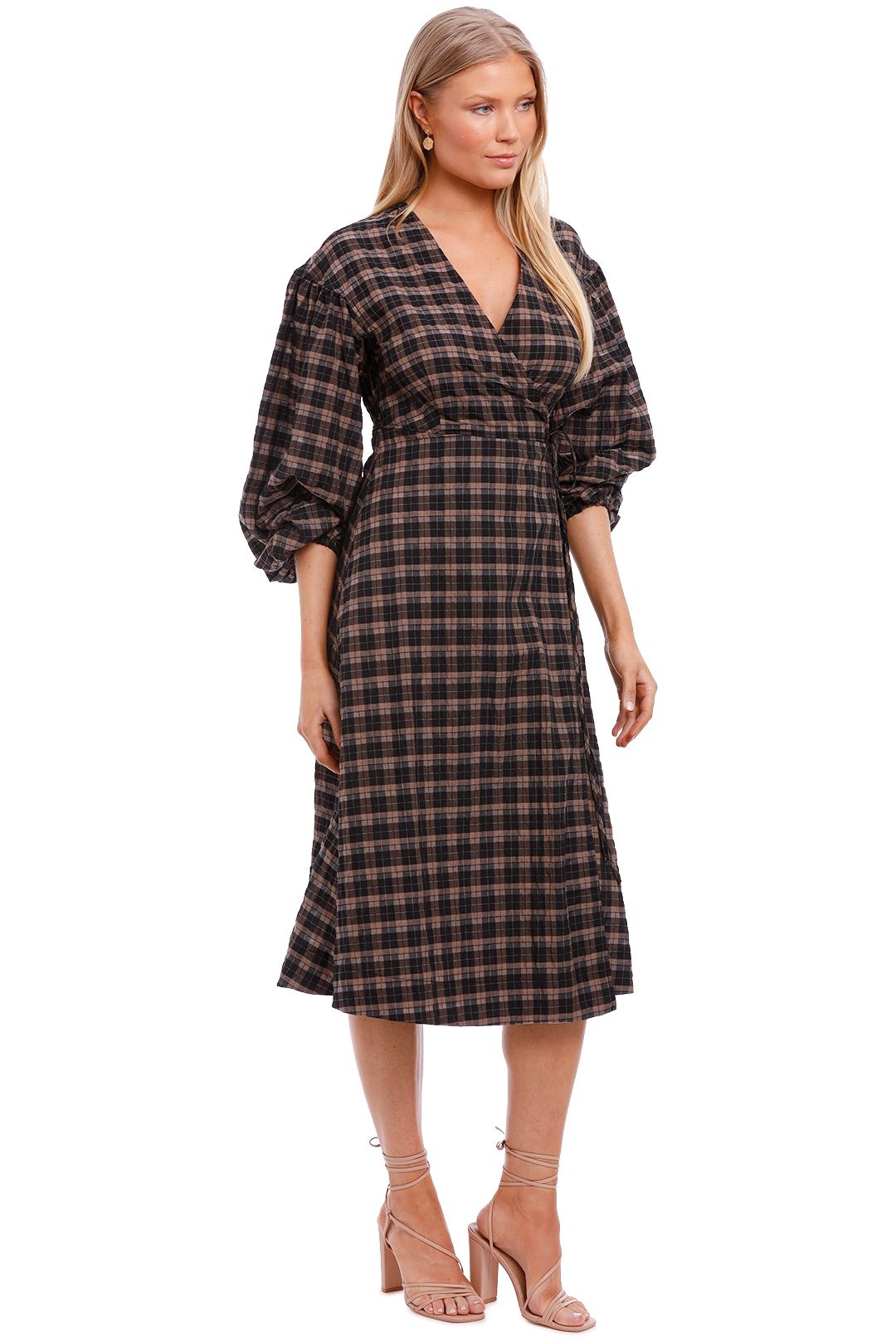 Hire Fossil Wrap Dress Ganni GlamCorner