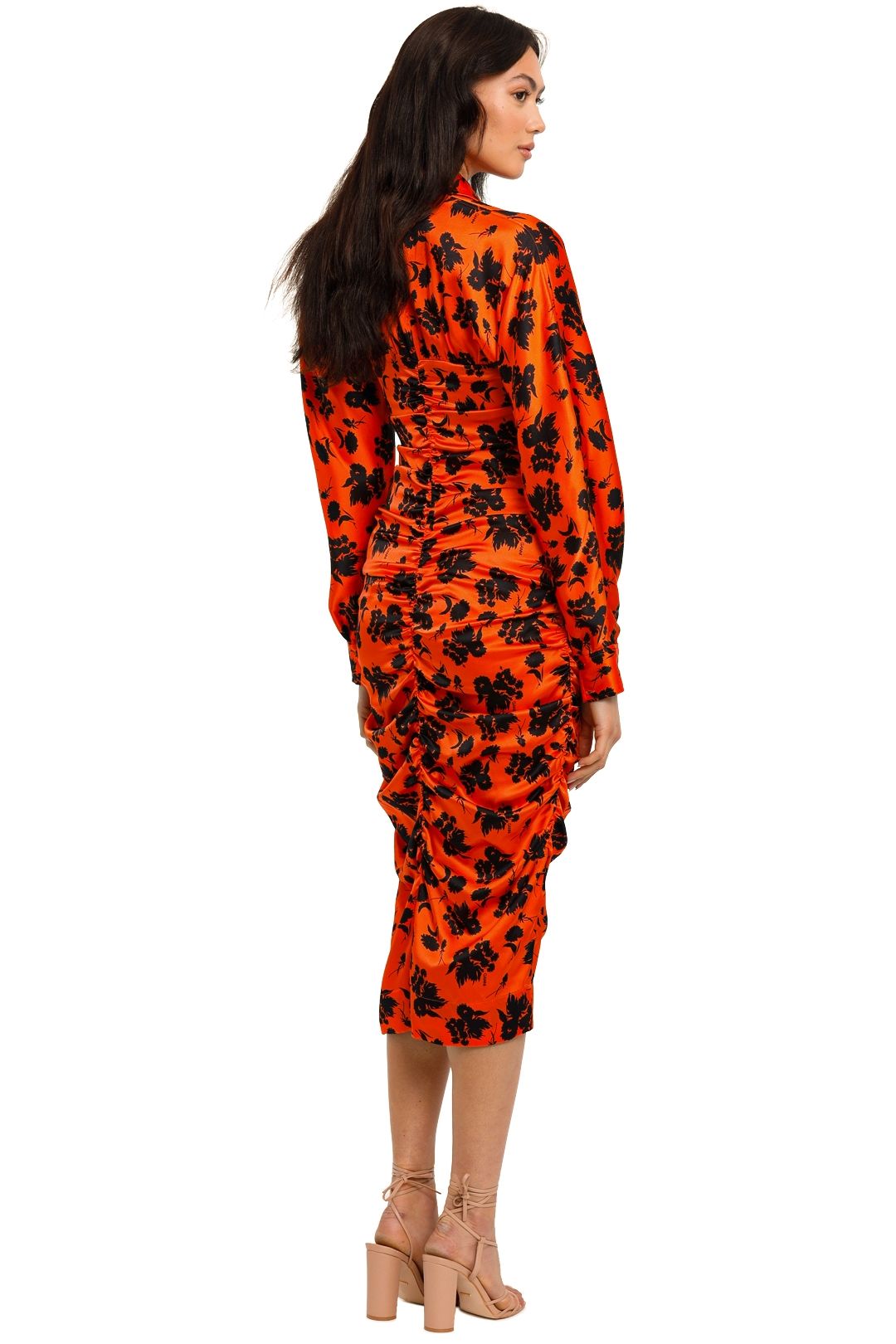 Ganni dress orange flowers best sale