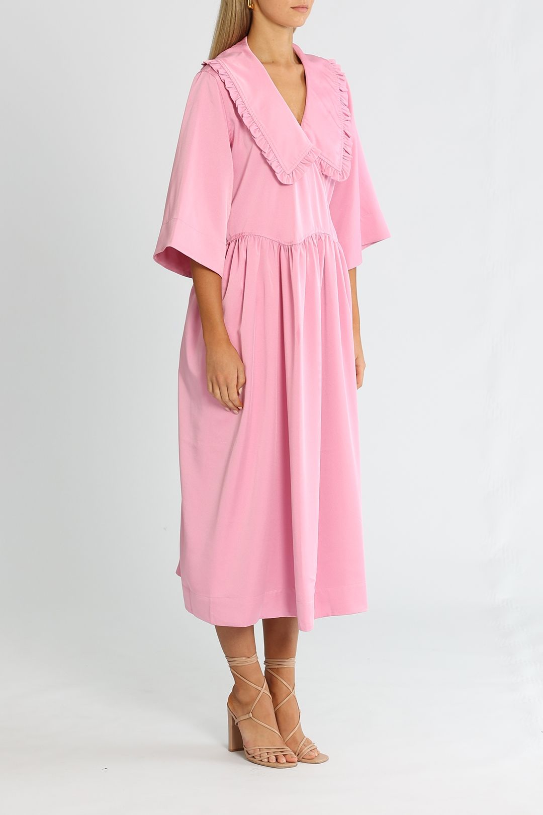 rose pink dress Camille Satin Mini Dress