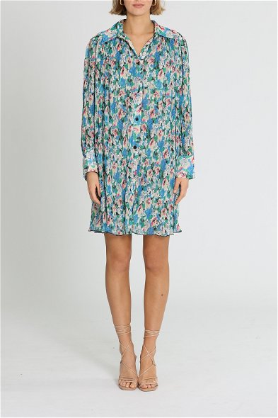 knee length dresses for ladies 100% Cotton Green Midi Dress - All Dresses main image 0