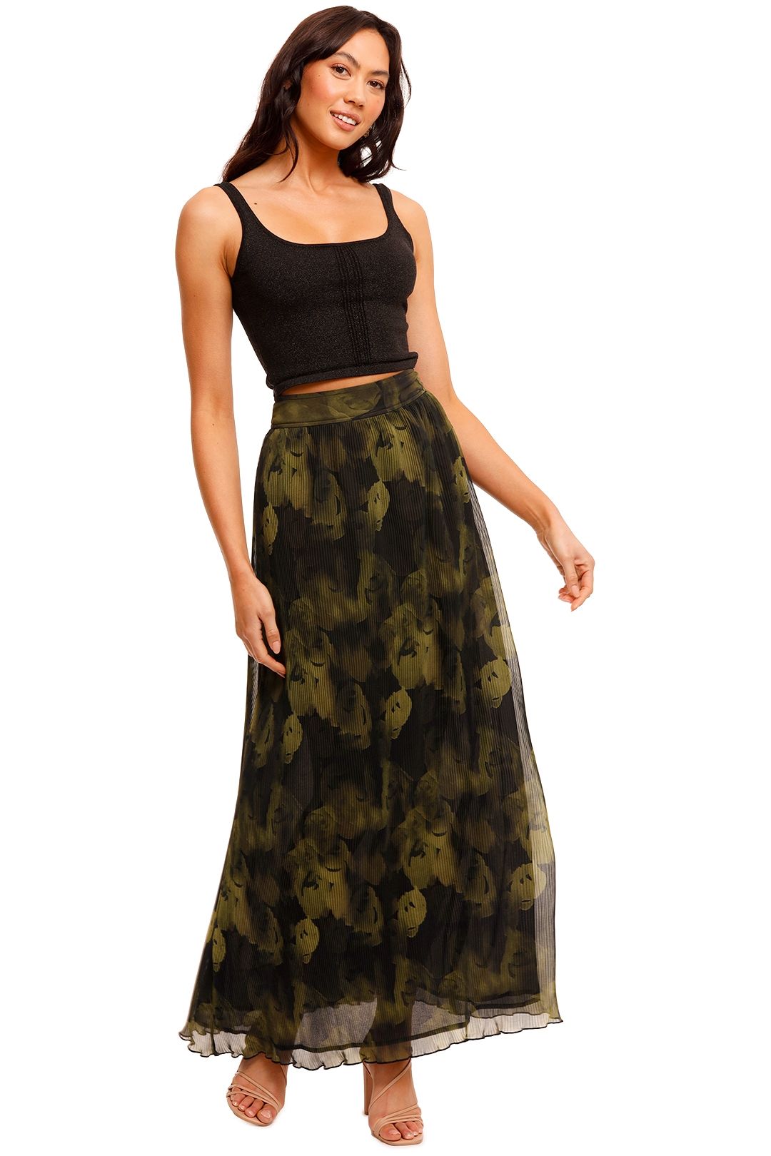 Hire Pleated Georgette Skirt | Ganni | GlamCorner