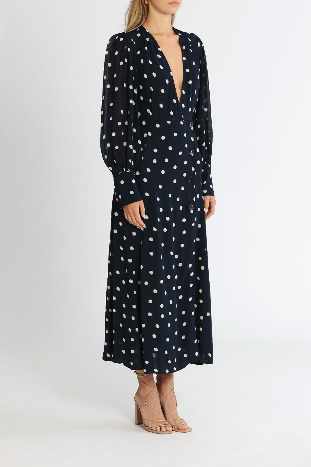 Ganni printed georgette cheap maxi dress