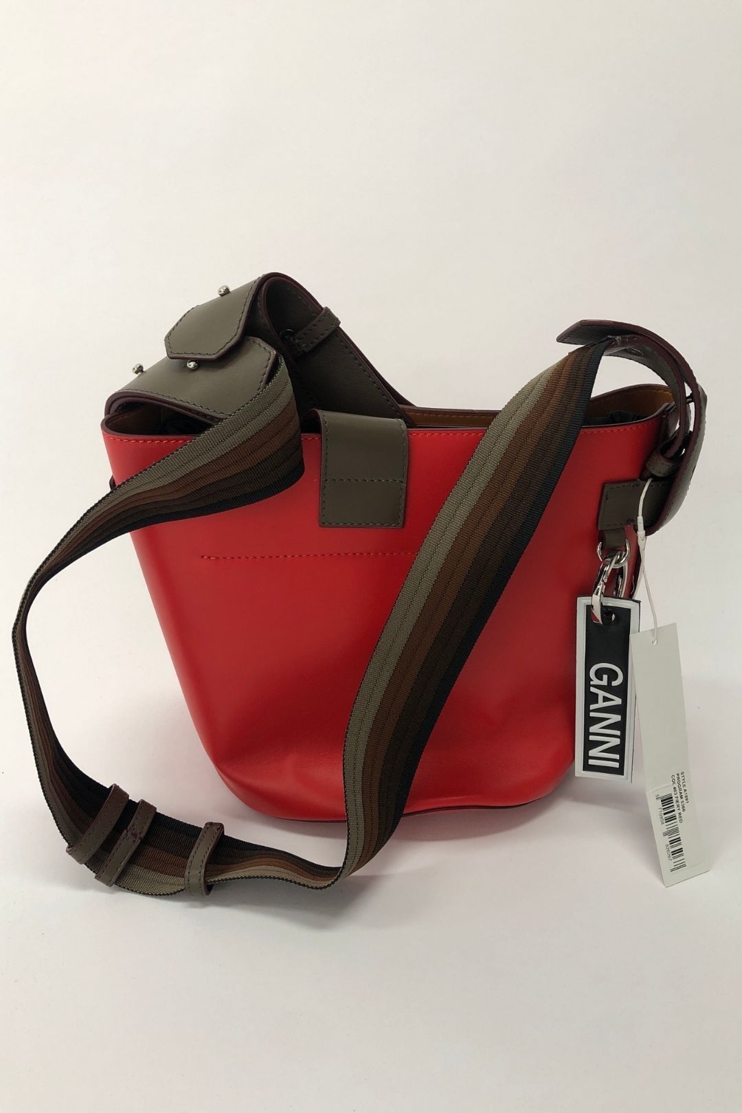 Buy Red Crossbody Bucket Bag | Ganni | GlamCorner