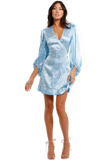 Ganni Blue Silk Dress GANNI Sequin Slip Dress Blue Curacao Premium