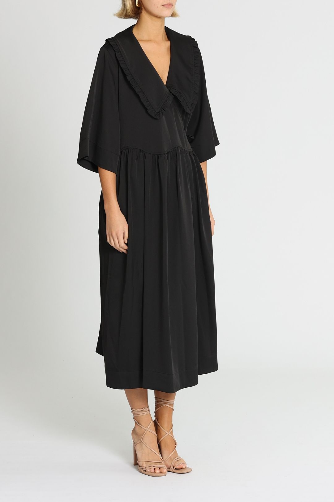 ganni black dress Ganni Botanical Jacquard Mini Dress main image 0