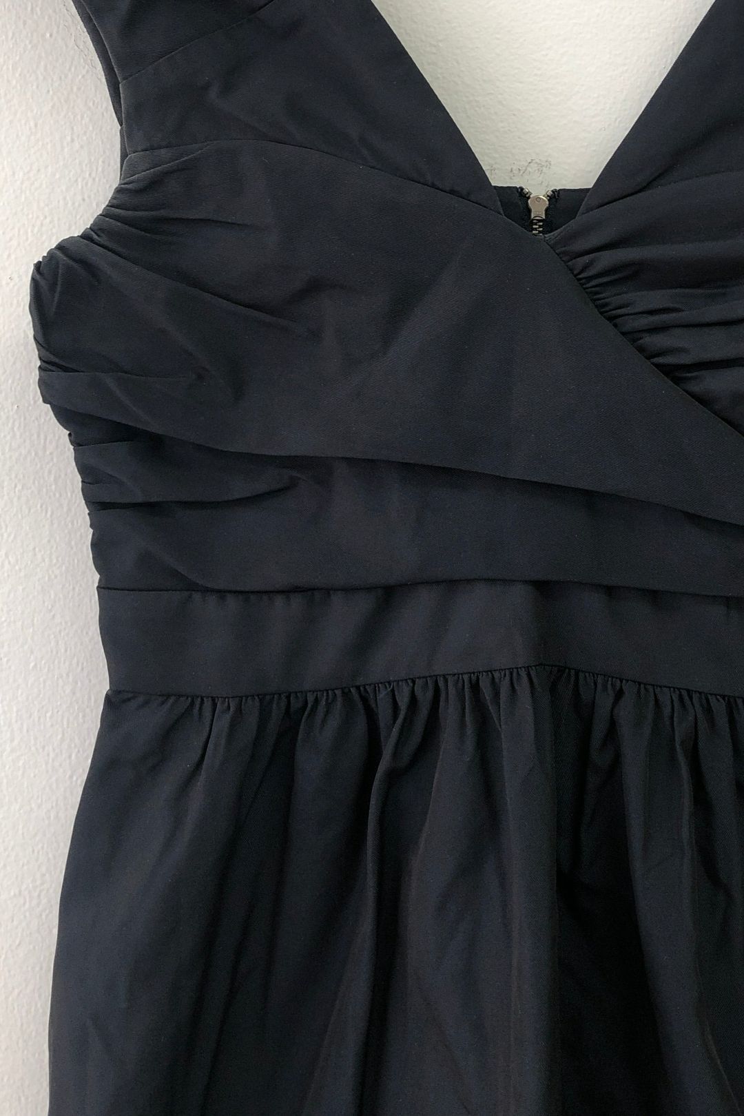 Cue Gathered Detail Black Mini Dress