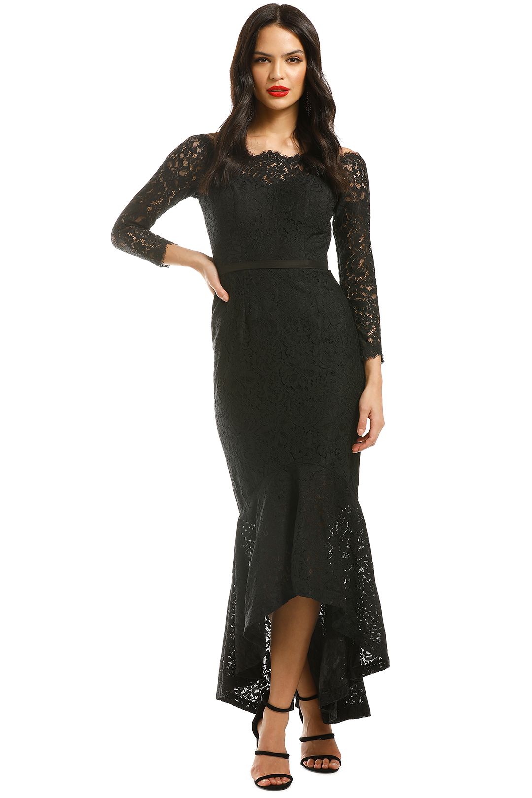 George-Sofia-Mermaid-Hem-Black-Front