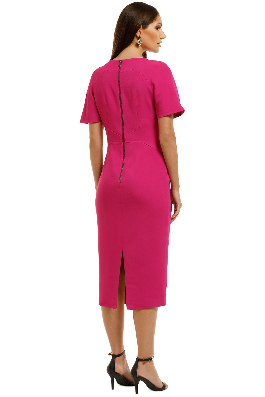 Ginger-and-Smart-Advocate-Fitted-Dress-Fuschia-Back