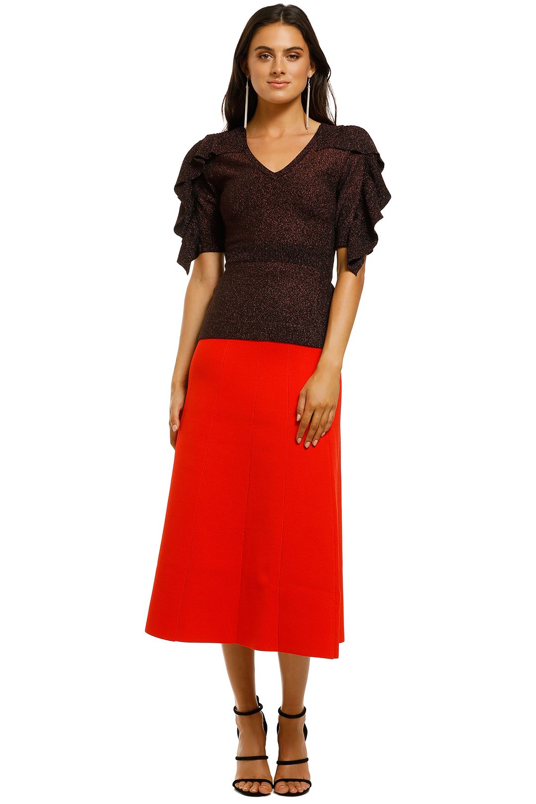 Ginger-And-Smart-Revel-Knit-Top-Metallic-Mahogany-Front