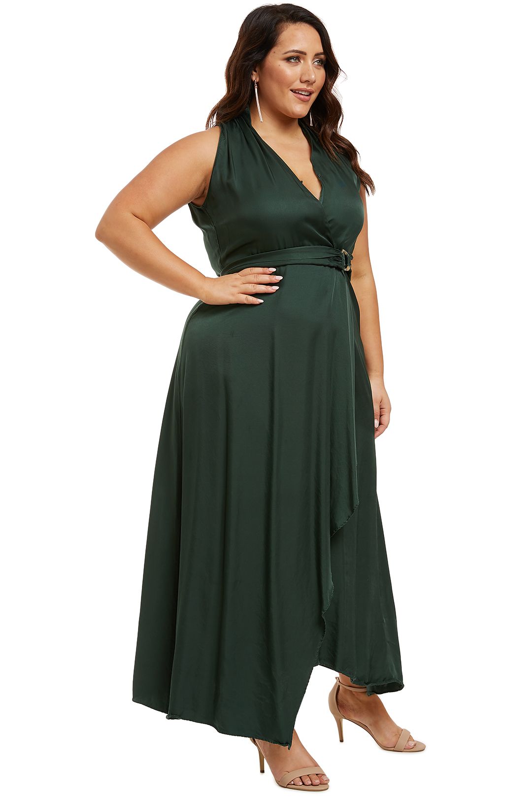 Sonorous Wrap Dress in Forest by Ginger and Smart for Hire | GlamCorner