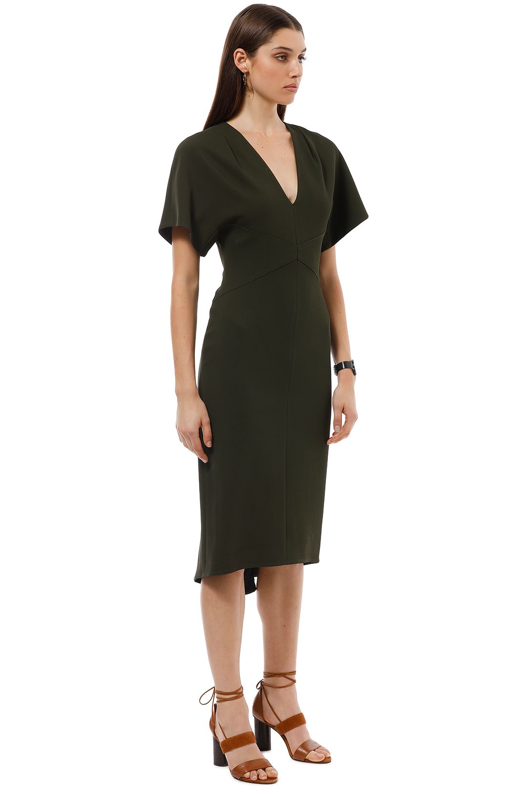 Endure Fitted Dress in Olive by Ginger Smart for Hire