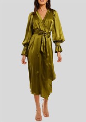 Ginger and Smart - Molten Midi Wrap Dress