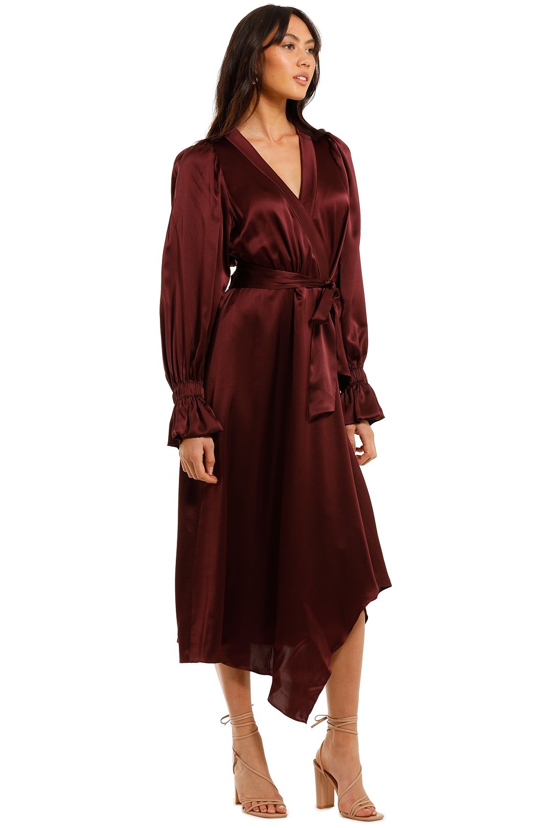 Rent Molten Wrap Dress in Burgundy Ginger Smart