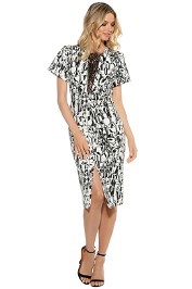 Ginger & Smart - Black Marble Dress - Black White - Front