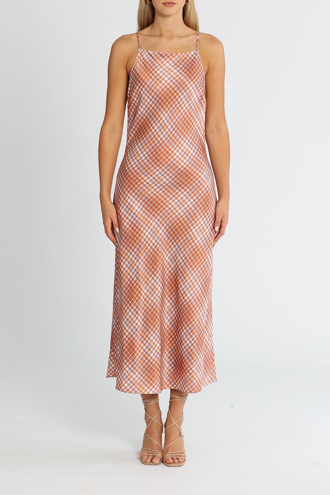 Checkered slip dress shop