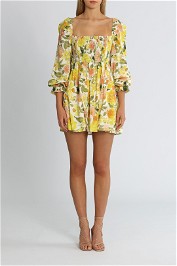 Girl and the Sun Cali Floral Dress Yellow