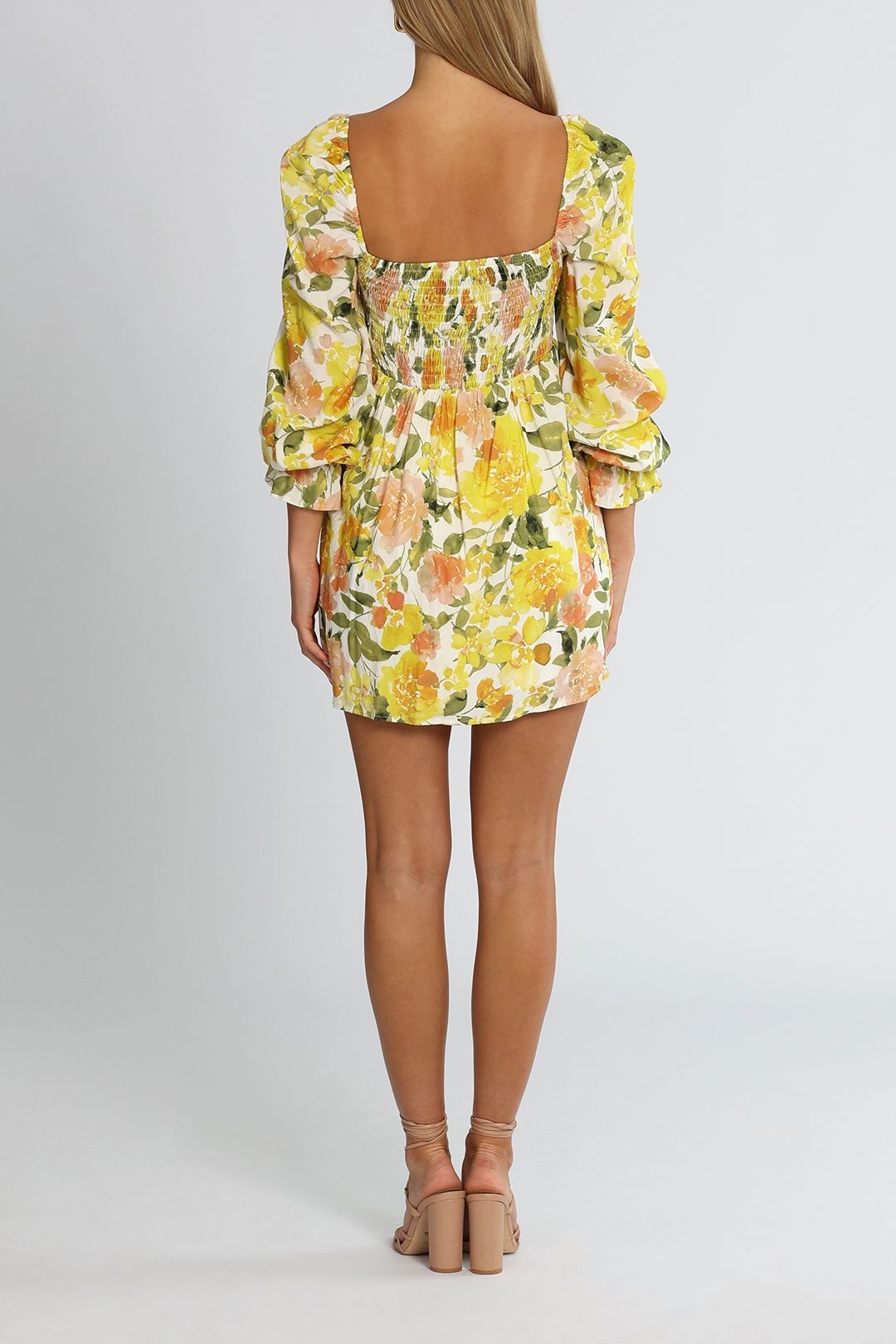 Girl and the Sun Cali Floral Dress Yellow Mini