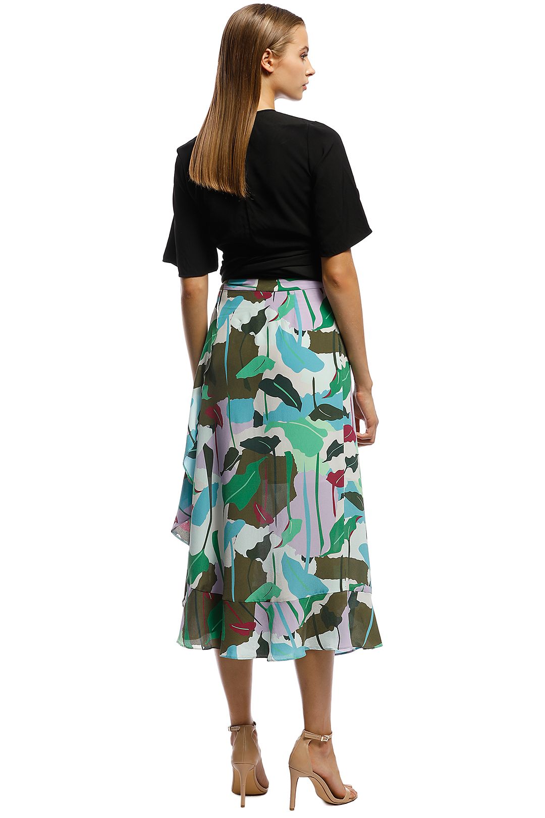 Gorman - Philodendron Silk Skirt - Multi - Back
