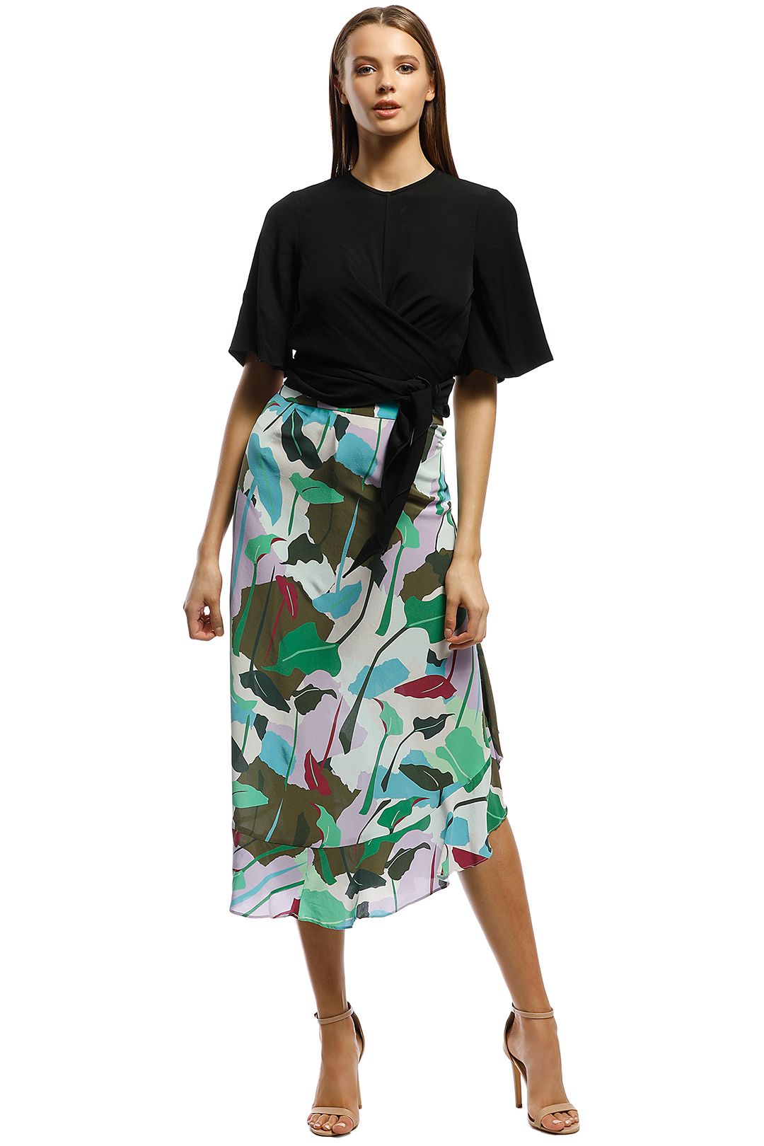 Gorman - Philodendron Silk Skirt - Multi - Front