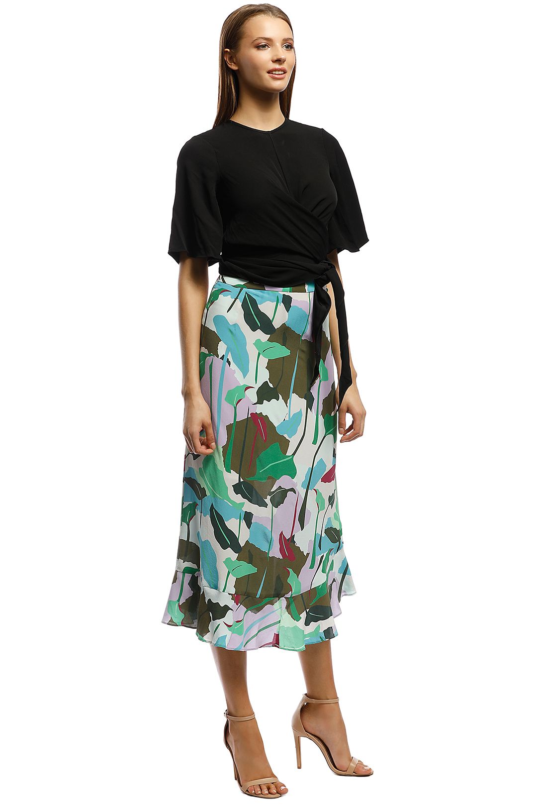Gorman - Philodendron Silk Skirt - Multi - Side