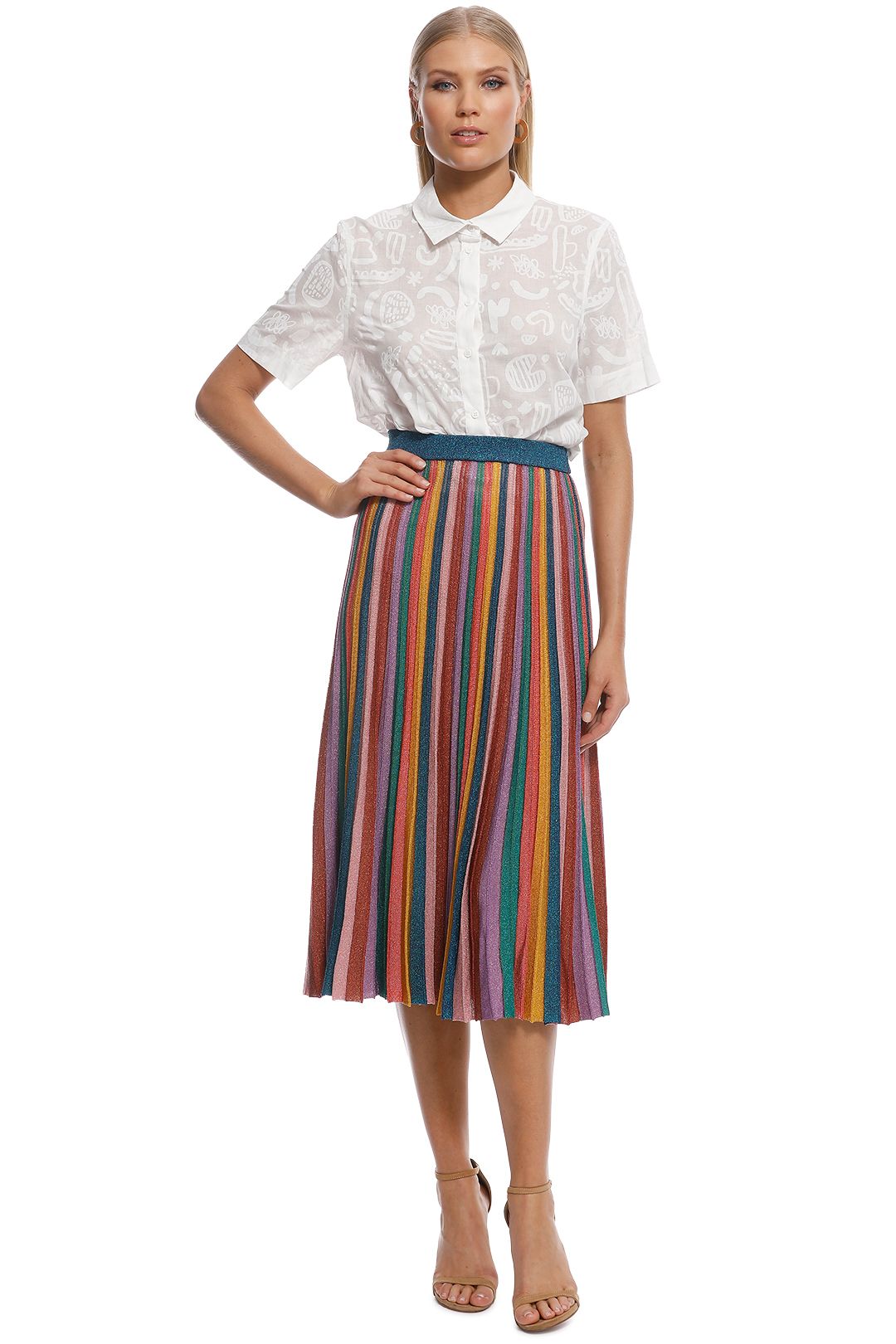Gorman - Rainbow Knit Skirt - Multi - Front