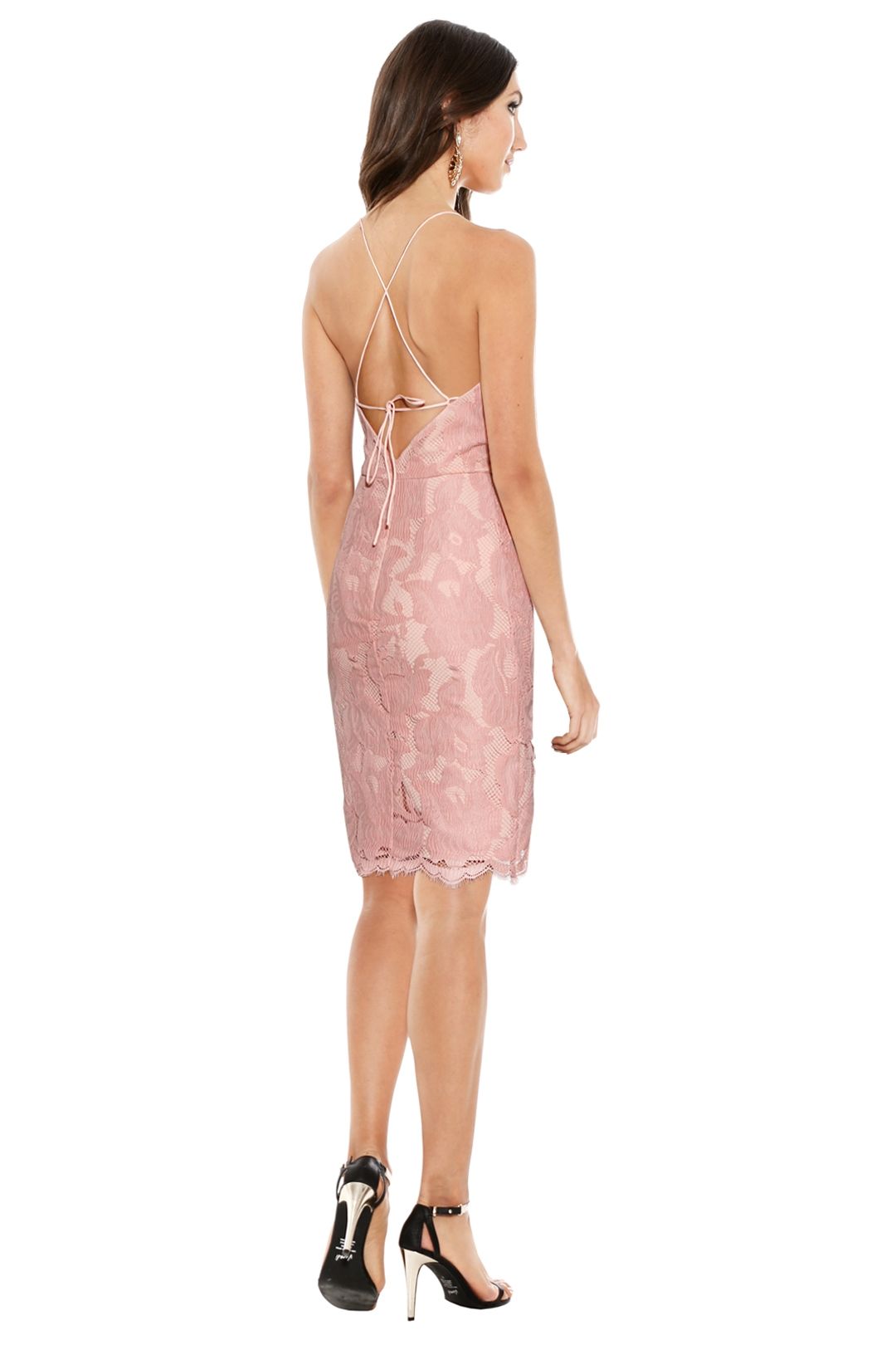 Allure Fitted Midi in Dusty Pink by Grace and Hart for Rent