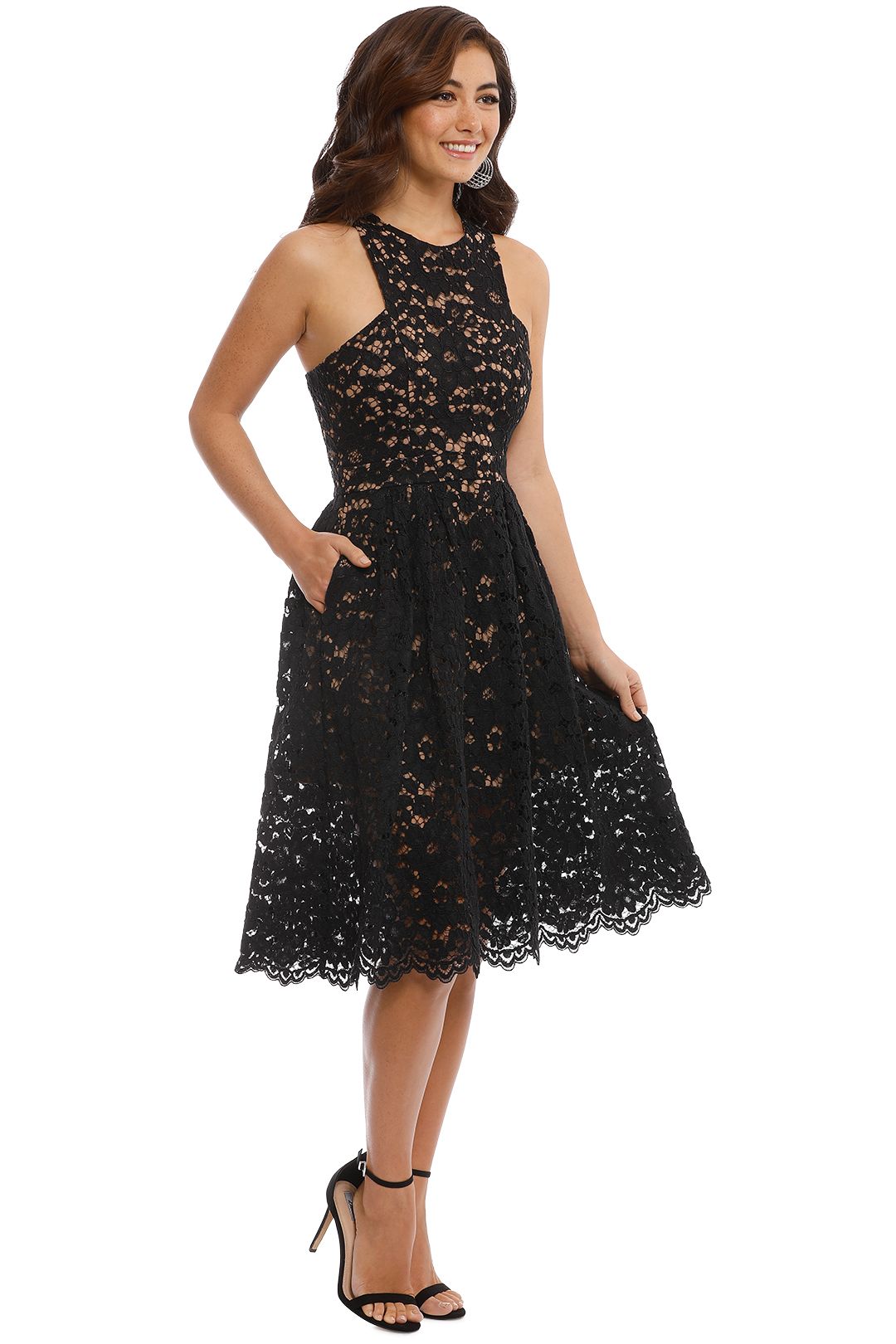 Embrace Floaty Midi in Black by Grace & Hart for Hire