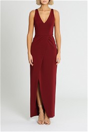 Grace and Hart Gold Rush Neon Gown in Wine Red