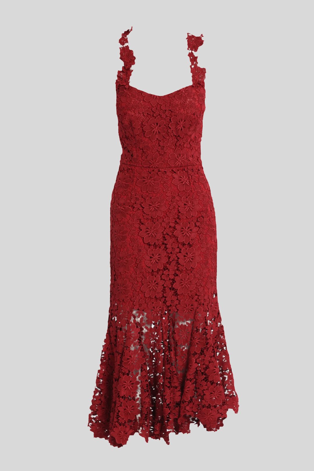 Grey/White Lace Bodice Cocktail Mid-Length Dress main image 1