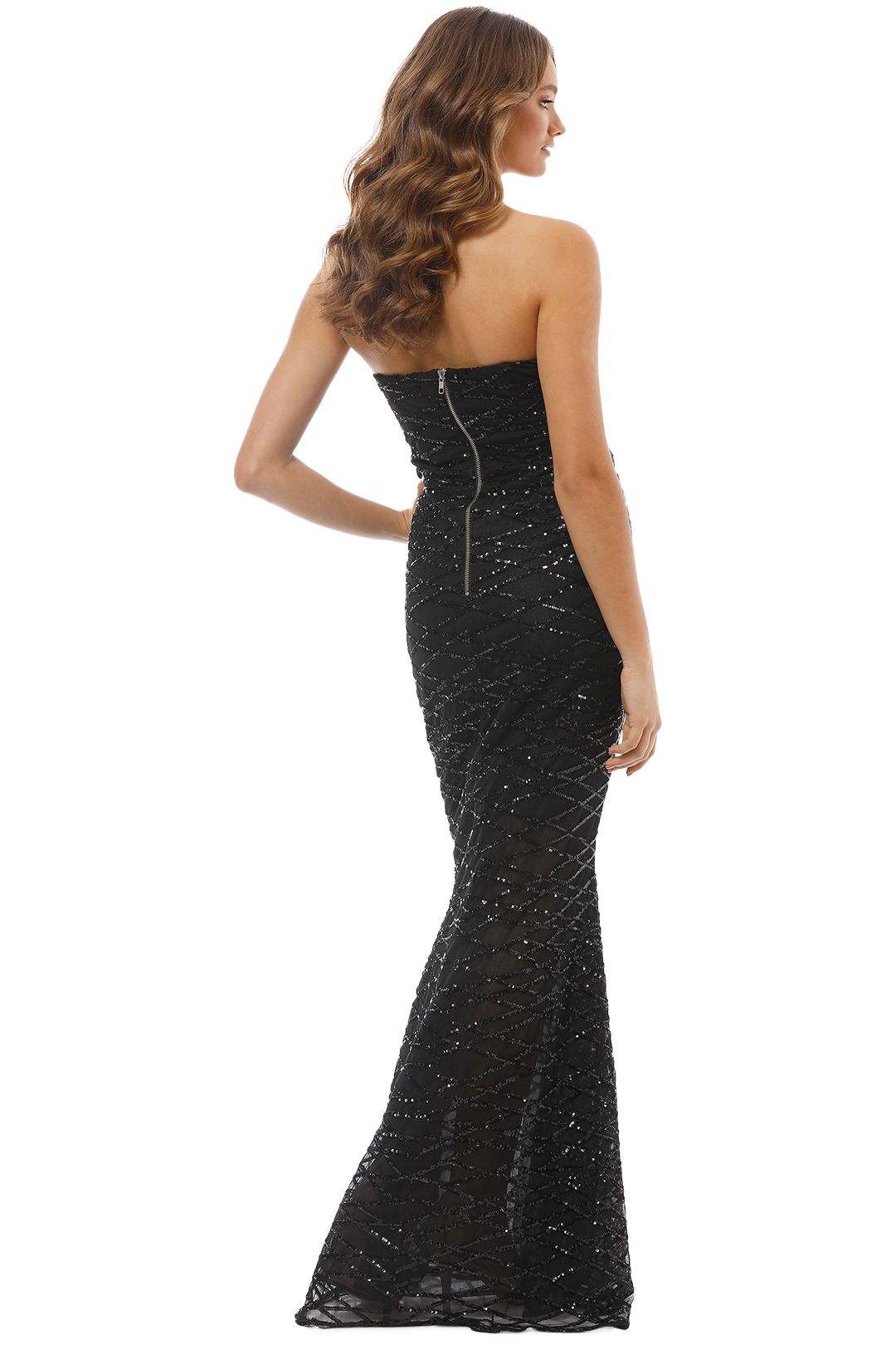 Grace & Hart - Shooting Stars Fitted Gown - Black - Back