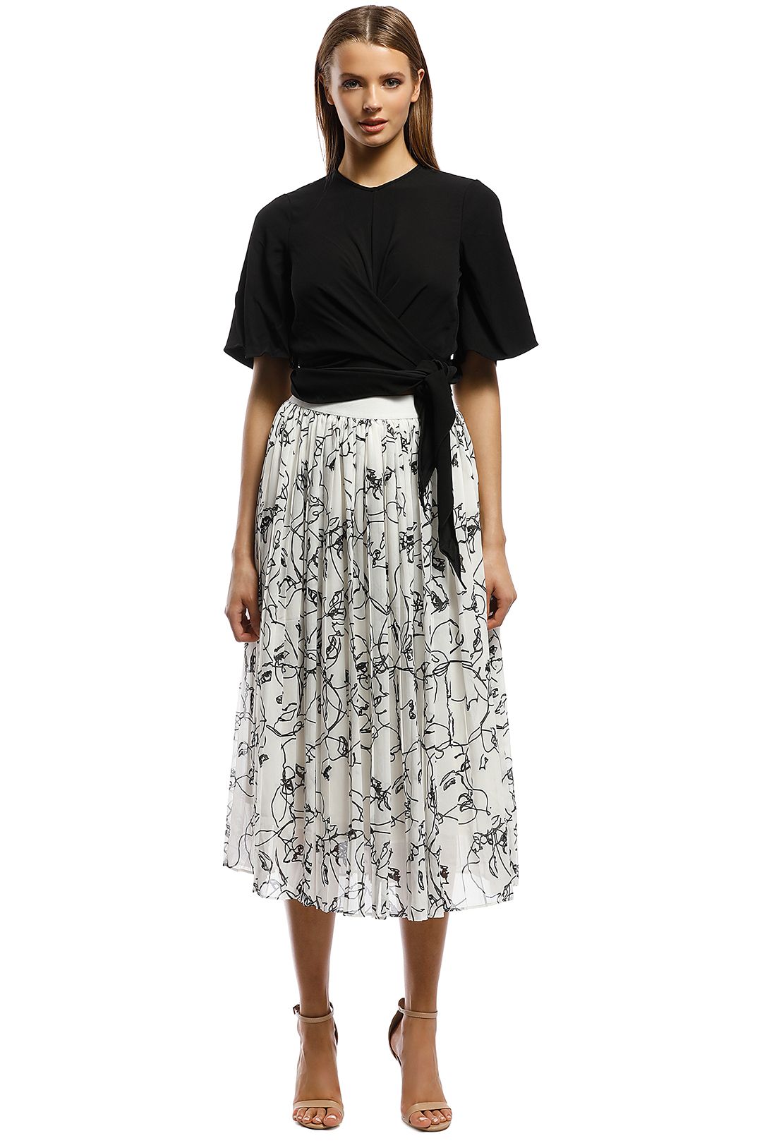 Grace Willow - Adeline Skirt - Stranger - Black and White - Front