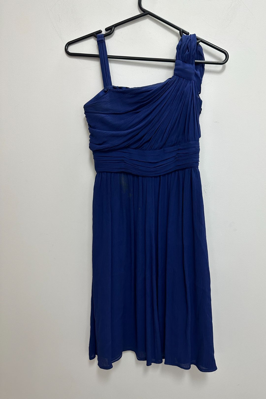 Grecian Ruched Dress in Blue