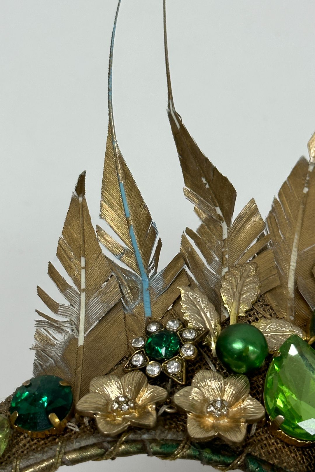 Eve Til Dawn Green and Gold Jeweled Halo Crown