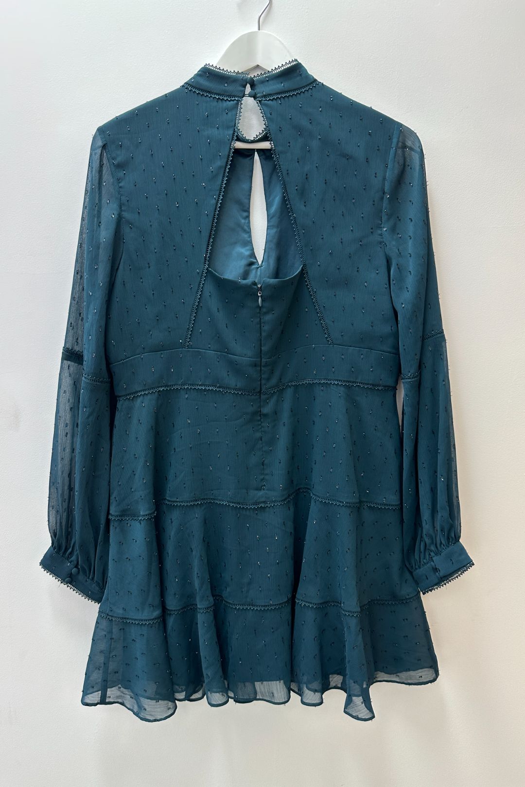 Forever New Green Annika Petite Blouson Sleeve Skater Dress