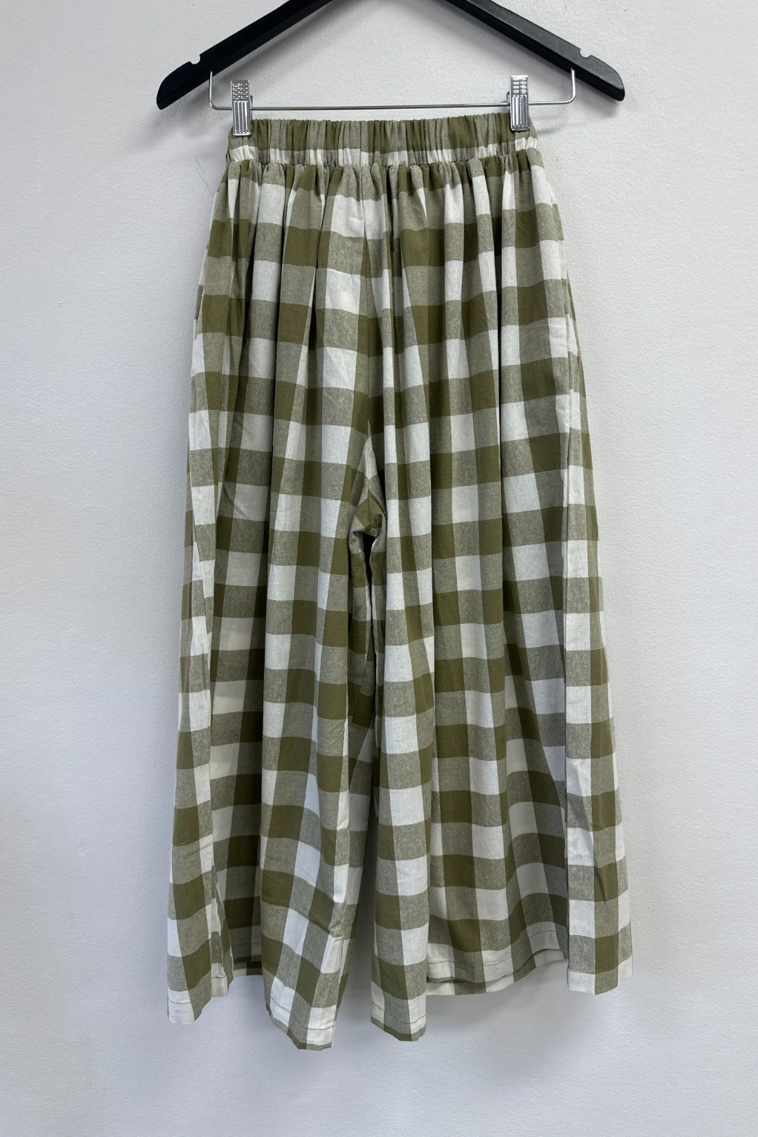 La Boheme Girls Green Gingham Print Eddie Culottes
