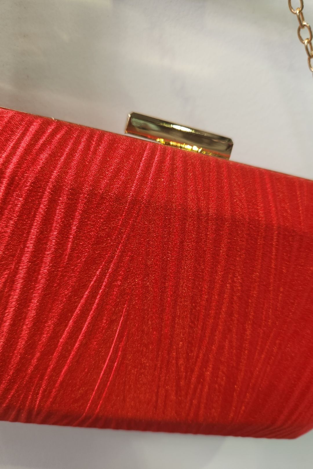Buy Red Satin Rectangle Clutch Gregory Ladner GlamCorner