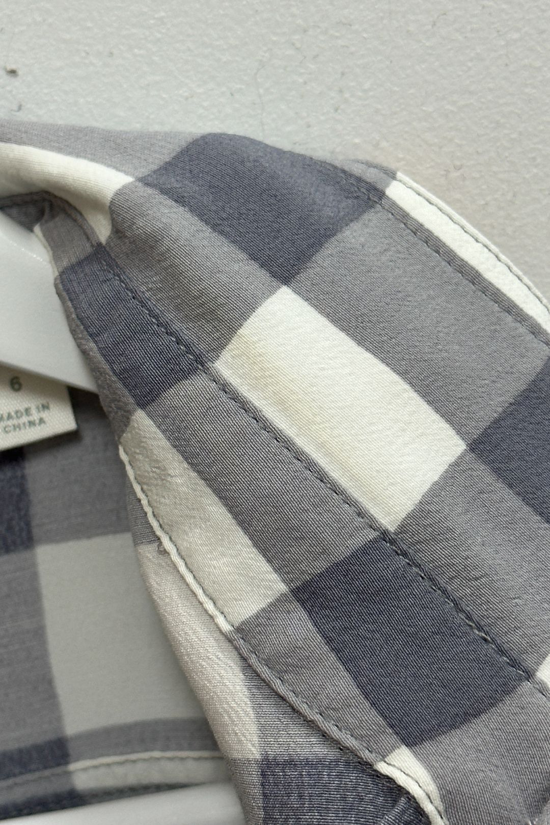 Trenery Grey and White Gingham Shirt Dress