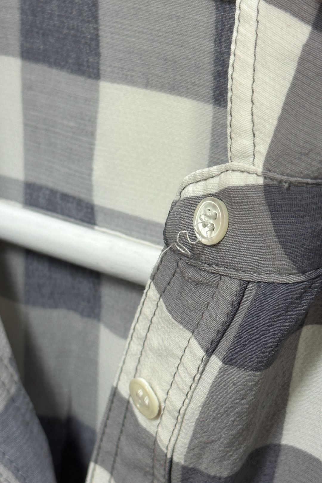 Trenery Grey and White Gingham Shirt Dress