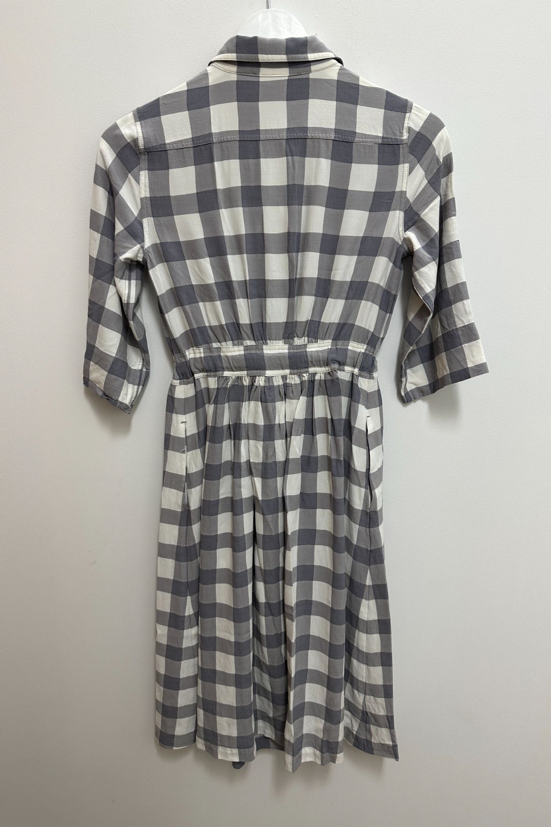 Trenery Grey and White Gingham Shirt Dress