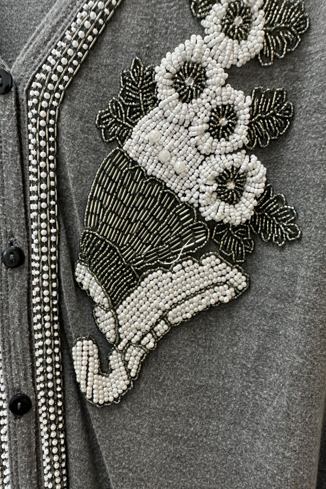 Buy Grey V Neckline Beaded Cardigan Alice McCall GlamCorner